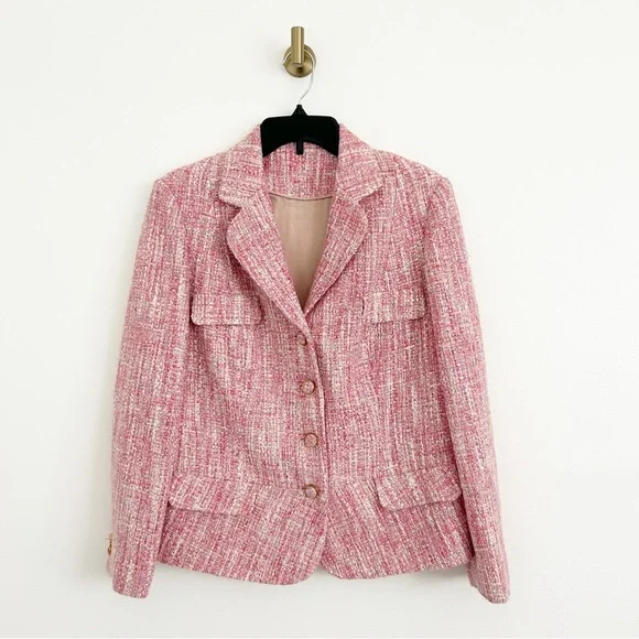 Royal Regency Empress Donna Handmade Pink Tweed Blazer Jacket - Picture 9 of 9